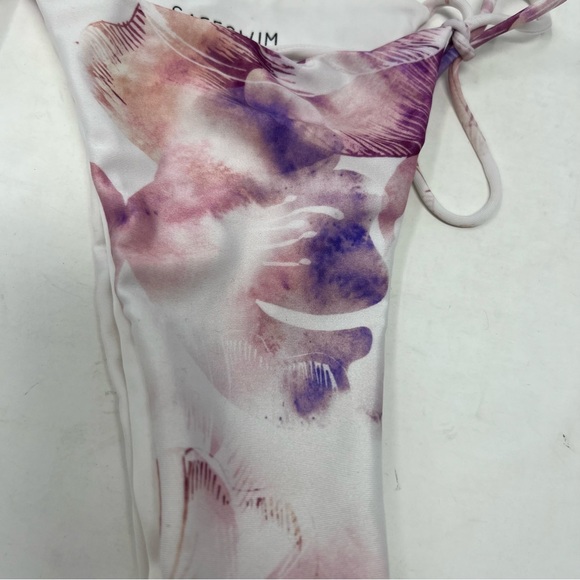 Sage Swim Purple Floral 2 Piece String Cheeky Bikini Size Medium - Picture 2 of 5